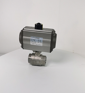 QD-16P二片式氣動內(nèi)螺紋球閥 不銹鋼二片式氣動球